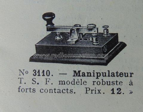 Manipulateur TSF - Morse key No. 3110; Péricaud, G. et A. P (ID = 1835573) Morse+TTY