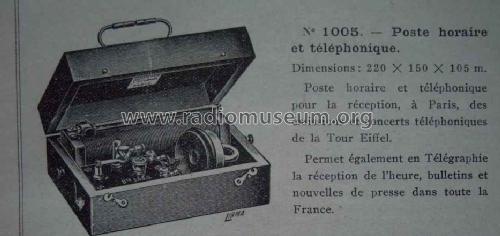 Poste Horaire B.C.M. Portatif - Time Signal Crystal Receiver No. 1005; Péricaud, G. et A. P (ID = 1673285) Cristallo