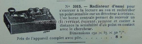 Radiateur d'essai No 3015; Péricaud, G. et A. P (ID = 1840239) Ausrüstung