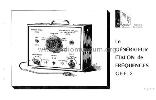 Générateur étalon de fréquences GEF.5; Perlor Radio; Paris (ID = 2733149) Equipment