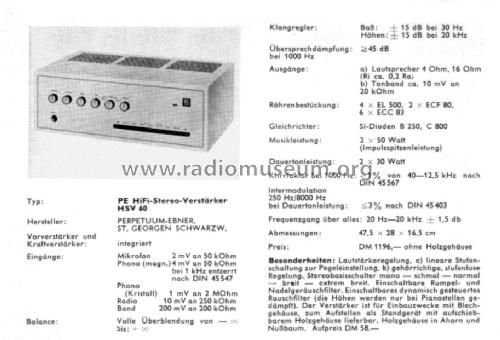 HSV60; Perpetuum-Ebner PE; (ID = 1414136) Ampl/Mixer