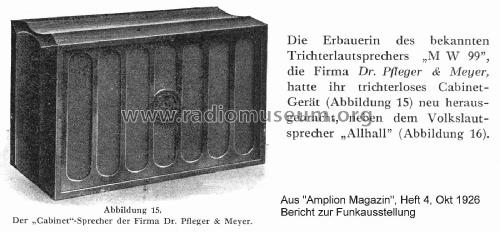Cabinet-Sprecher ; Pfleger & Meyer, Dr. (ID = 2502925) Speaker-P