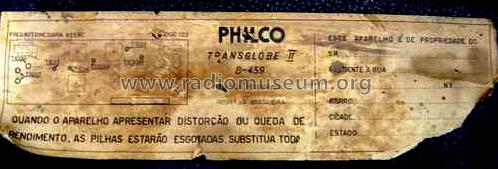 Transglobe II B-459; Philco Rádio e (ID = 790312) Radio