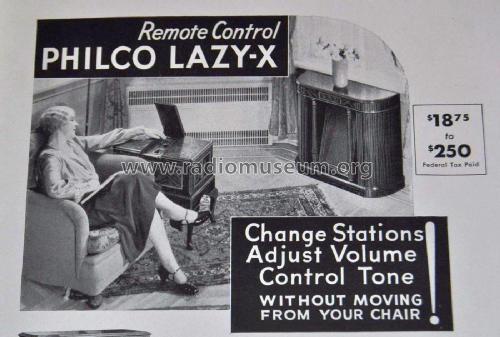 19LZ Lazy X; Philco, Philadelphia (ID = 1958467) Radio