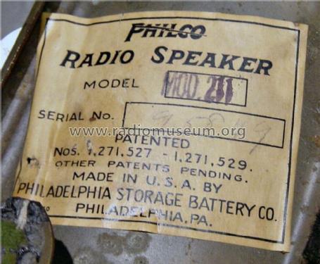 211 ; Philco, Philadelphia (ID = 1219667) Lautspr.-K