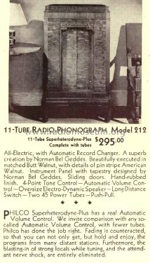 212A Radio-Phonograph; Philco, Philadelphia (ID = 1495711) Radio