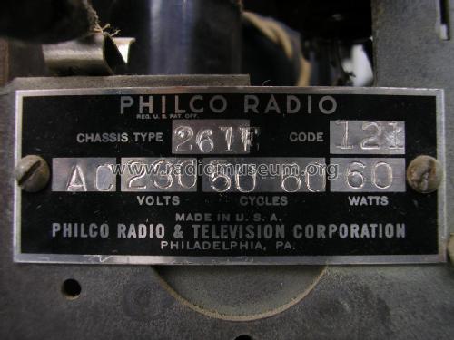 261 Ch= 261E Code 121; Philco, Philadelphia (ID = 1979836) Radio