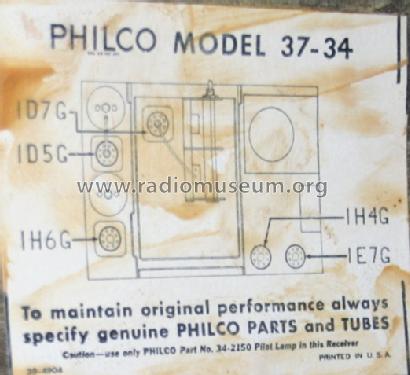 37-34B ; Philco, Philadelphia (ID = 1285319) Radio