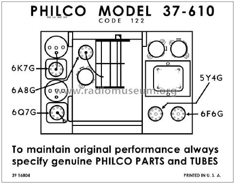 37-610T ; Philco, Philadelphia (ID = 2928013) Radio