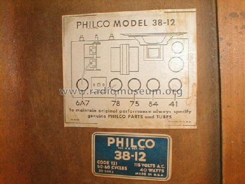 38-12C ; Philco, Philadelphia (ID = 104595) Radio