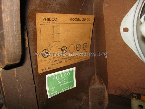 39-70B ; Philco, Philadelphia (ID = 785728) Radio