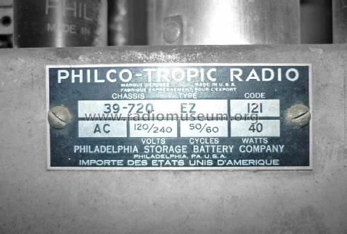 39-720T ; Philco, Philadelphia (ID = 1726541) Radio