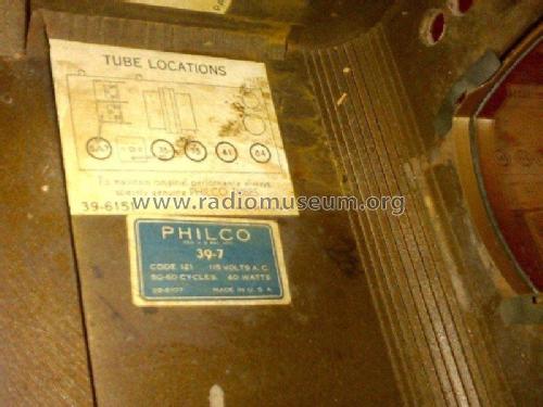 39-7T ; Philco, Philadelphia (ID = 1246126) Radio