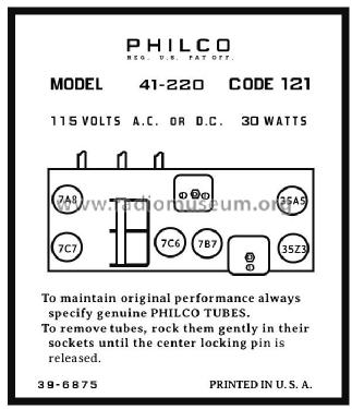 41-220CI ; Philco, Philadelphia (ID = 2811910) Radio