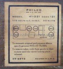 41-221C ; Philco, Philadelphia (ID = 467956) Radio