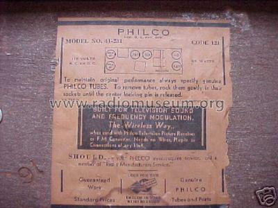 41-231T Bullet ; Philco, Philadelphia (ID = 129619) Radio