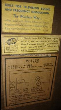 41-280X ; Philco, Philadelphia (ID = 2362464) Radio