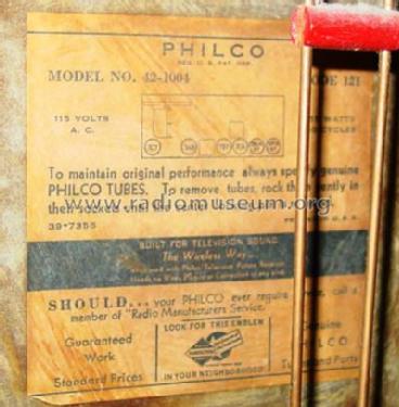 42-1004P Radio-Phonograph; Philco, Philadelphia (ID = 130320) Radio