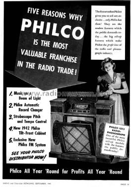 42-1013PW Radio-Phonograph; Philco, Philadelphia (ID = 1057318) Radio
