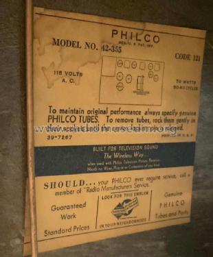 42-355T ; Philco, Philadelphia (ID = 2728412) Radio