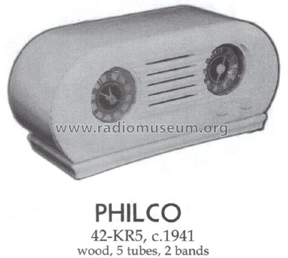 42-KR-5 ; Philco, Philadelphia (ID = 1455519) Radio