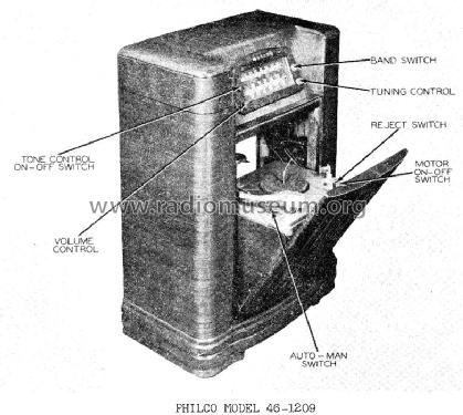 46-1209 Radio-Phonograph Code 121 and 122; Philco, Philadelphia (ID = 627305) Radio