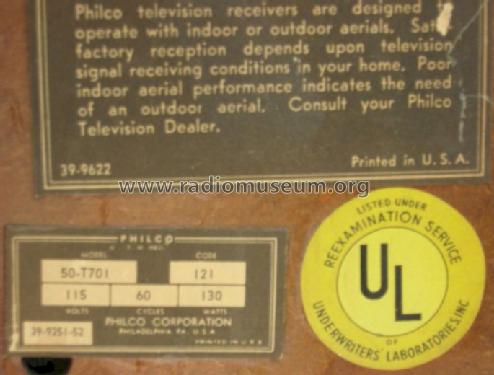 50-701 ; Philco, Philadelphia (ID = 1059571) Television