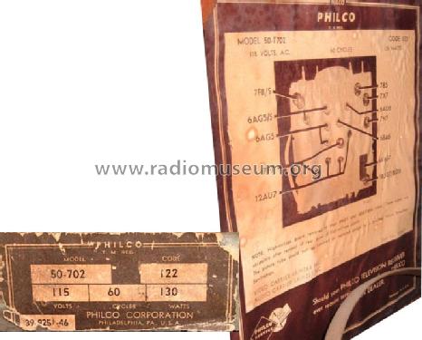 50-702 ; Philco, Philadelphia (ID = 674901) Televisión