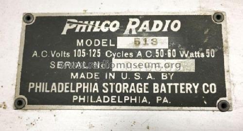 513 ; Philco, Philadelphia (ID = 2458847) Radio