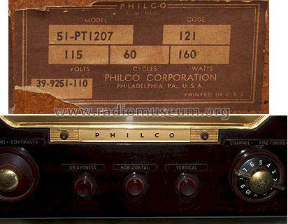 51-PT1207 ; Philco, Philadelphia (ID = 667365) Television