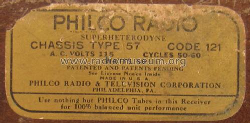 57C ; Philco, Philadelphia (ID = 1634106) Radio