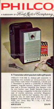 6 Transistor T-68 BK; Philco, Philadelphia (ID = 1605855) Radio