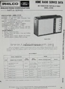 AM Transistor Portable Radio RT994; Philco, Philadelphia (ID = 1844803) Radio