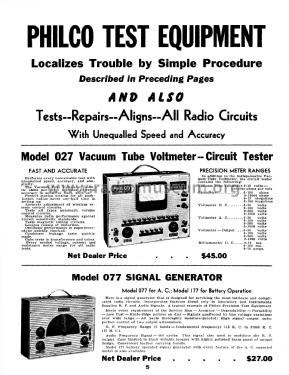 Circuit Tester Vacuum Tube Voltmeter 027; Philco, Philadelphia (ID = 2914728) Equipment