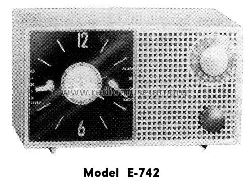 Clock Radio E-742 ; Philco, Philadelphia (ID = 1860585) Radio