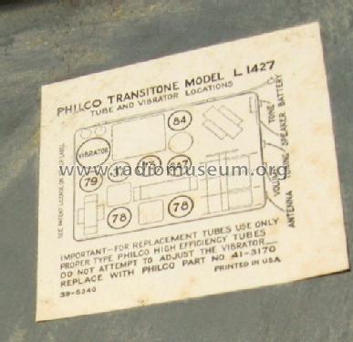 L-1427 Lincoln; Philco, Philadelphia (ID = 703519) Car Radio