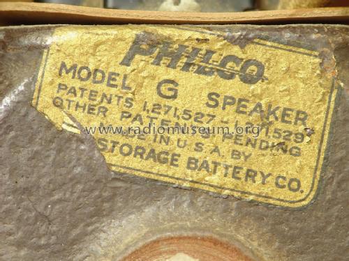 Model G ; Philco, Philadelphia (ID = 2717732) Speaker-P