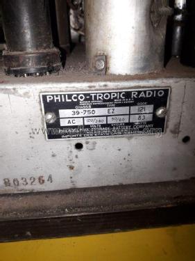 Philco-Tropic EZ Ch= 39-750 code 121; Philco, Philadelphia (ID = 2913971) Radio