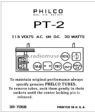 PT-2 Transitone; Philco, Philadelphia (ID = 2889016) Radio