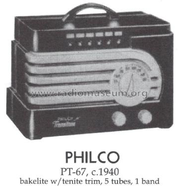 PT-67 Transitone; Philco, Philadelphia (ID = 1461067) Radio