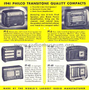 PT-6 Transitone; Philco, Philadelphia (ID = 1459074) Radio