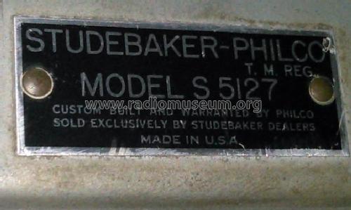 S-5127 ; Philco, Philadelphia (ID = 1845849) Car Radio