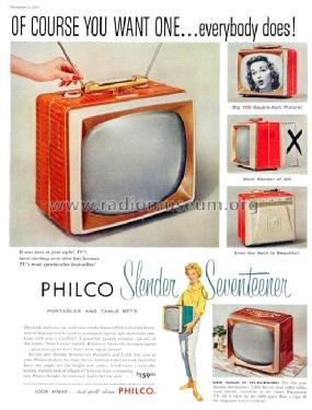 Slender Seventeener ; Philco, Philadelphia (ID = 560876) Televisore