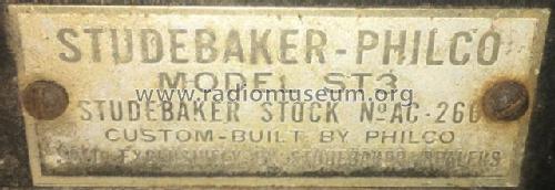 Studebaker-Philco Transitone Superheterodyne AC260 ST-3 ; Philco, Philadelphia (ID = 2099757) Radio