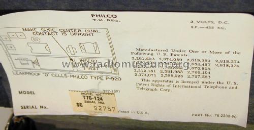 T-76 Code 124; Philco, Philadelphia (ID = 2131244) Radio