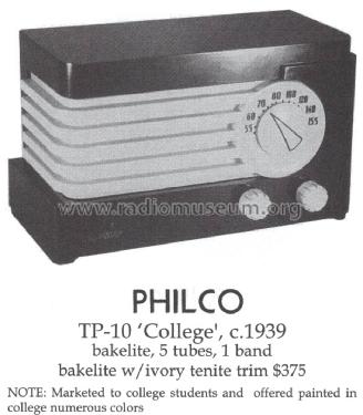 TP-10 College Transitone; Philco, Philadelphia (ID = 1461076) Radio