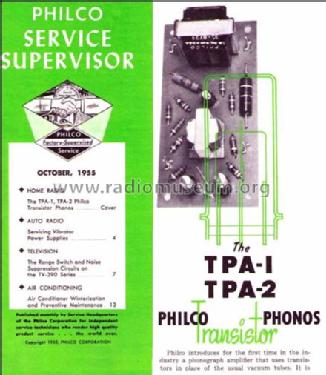 All Transistor Portable Phonograph TPA-1 M32; Philco, Philadelphia (ID = 559466) Sonido-V