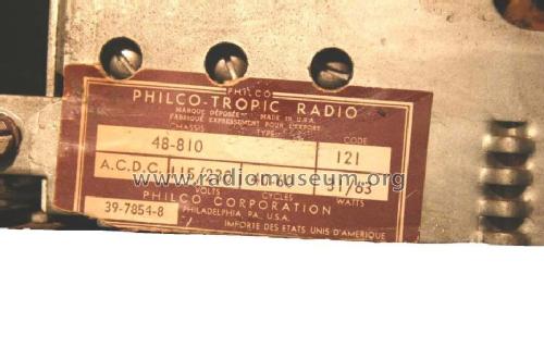 TROPIC 48-810 Code 121; Philco, Philadelphia (ID = 295740) Radio