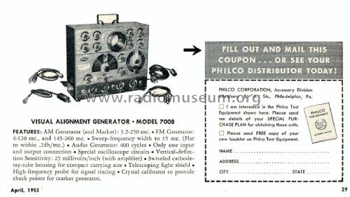 Visual Alignment Generator 7008; Philco, Philadelphia (ID = 2093067) Equipment
