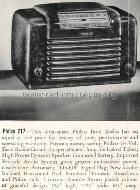 217 ; Philco Products Ltd. (ID = 1510761) Radio